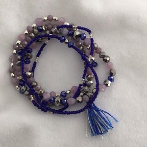 Mix material stretch bracelets